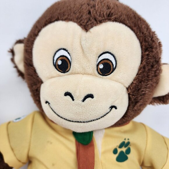 Build-A-Bear 16in Monkey Scout Plush Brown Fur Toy with Yellow Outfit - Picture 2 of 8